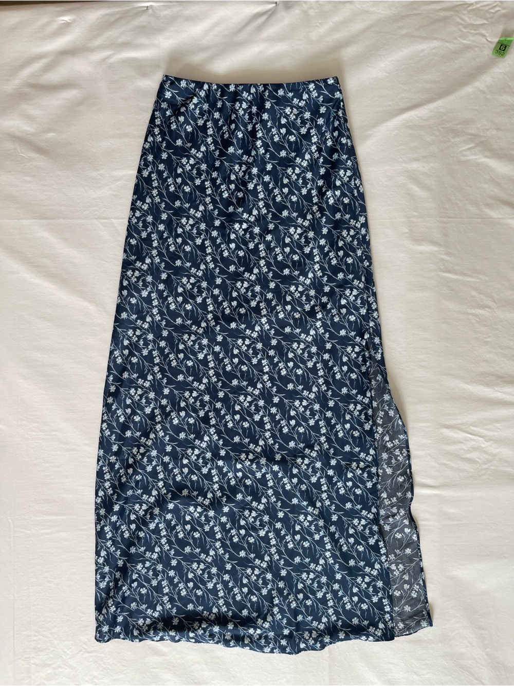 Urban Social Navy Blue Floral Maxi Skirt High Waisted Side Slit Small